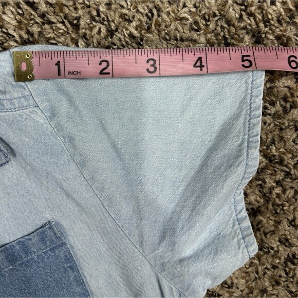 Girls Wonder Nation Short Sleeve Button Blue Denim Dress Light Blue Size 7/8 - Picture 8 of 10